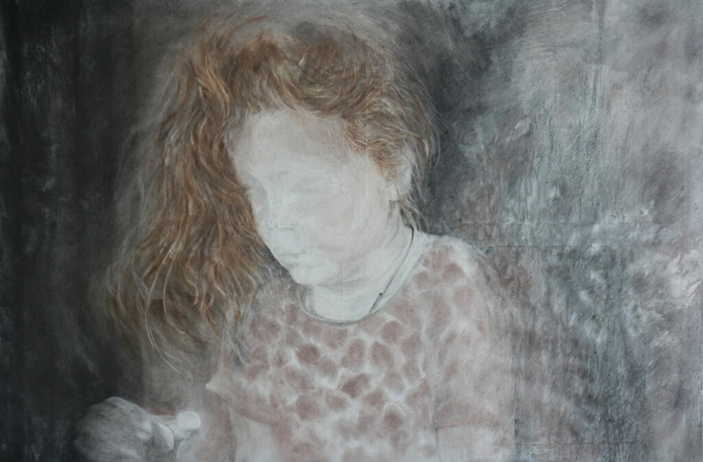 Kleinkinderen III 2021 120 x80 cm houtskool, grafiet, conté , gum,