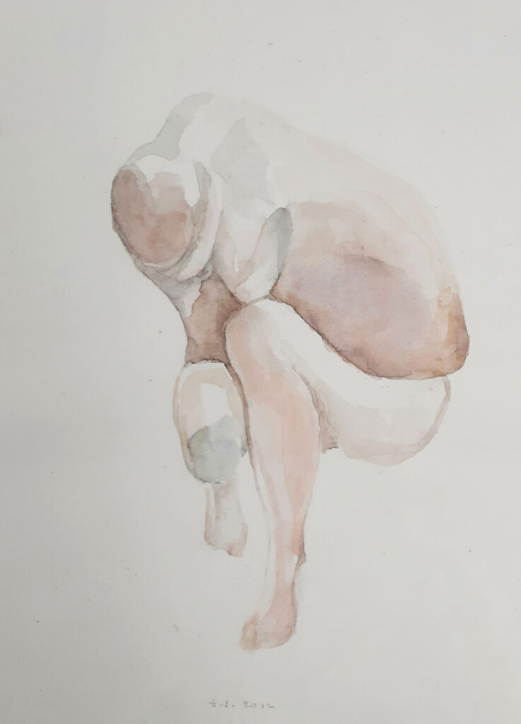 Le Penseur 2020 40x50 cm aquarel